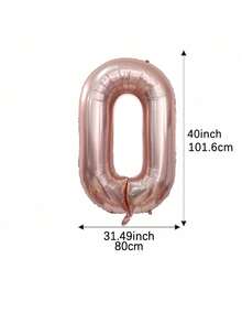 Mtrong Te 1 件 40 英寸和 30 英寸 0-9 玫瑰金数字铝箔氦气球生日派对装饰空气球 - 玫瑰金 - 查看 6