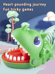 1pc Prank Toy, Triceratops Biting Finger, Big Mouth Crocodile Dinosaur Toy, Shark Biting Hand Prank Toy, Children & Parent Interactive Gag Toy