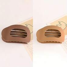 3个/6个装扁平圆形发夹套装,女士防滑发夹,弧形设计复古简约小众发饰爪夹发卡,学习用品 - 彩色 - 查看 20