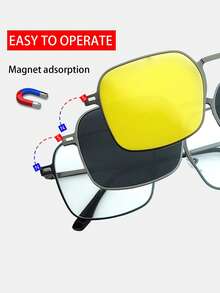 买一副眼镜送两副磁性夹式时尚眼镜，男女通用时尚眼镜，适合驾驶、骑自行车、户外钓鱼