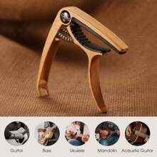 Professioneller Gitarrensattel für akustische & elektrische 6-Saiten Gitarren/Mandolinen - leichter Holzklammer mit geschmeidiger Federaktion (ergonomisches Design, schneller Zugriff auf die Bünde)