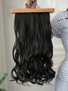 Extensiones de cabello con clip para mujeres con negro 7 piezas de 22 pulgadas, extensiones de cabello con clip Cabello rizado ondulado Extensión de cabello sintético de cabeza completa Postizos