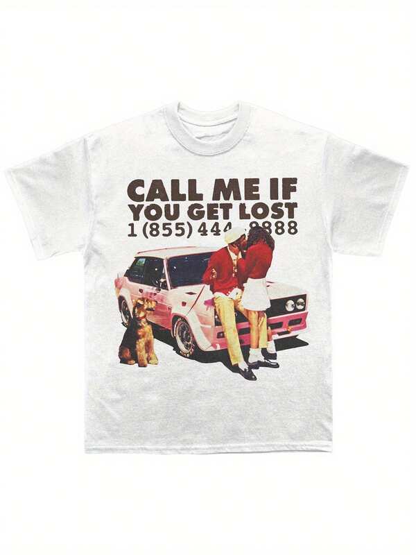 Mens Gifts, Pop Culture Tees, Tyler Call Me If You Get Lost T-Shirt, Bold & Edgy Designs For Tyler Fans, Graffiti & Hip-Hop Prints For Urban Vibes & Concerts, Soft Fabric, 100% Cotton, Skin-Friendly And Breathable, Trending 2025, Unisex.