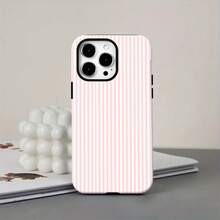 Pretty Pink Stripe Design Element-Design Phone Case, Suitable For IPhone Models 16, 15, 14 Pro Max, 13, 12, 11, XR, XS Plus Phone Cases, Made Of TPU Silicone Material, Providing Shock And - trắng - Xem 4