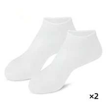 3只/2只/1只装硅胶保湿舒缓袜，高弹力压缩袜，可重复使用芦荟袜，女士防滑凝胶后跟袜，可搭配您喜爱的乳液和面霜使用 - 彩色 - 查看 19