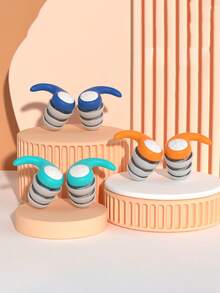 [1 Pair Reusable Sound-Blocking Earplugs] 1 Pair Silicone Earplugs, Comfortable & Durable, Premium Sound-Blocking Earbuds, Reusable For Swimming, Diving, Sleeping & Surfing, Unfragranced, Ear Care Product