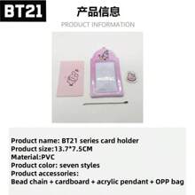 Cosplay Series Anime Figures Kawaii New Kpop BT Cartoon Popular Anime Cooky PVC Idol Card Holder Credit Id Bank Card Photocard Bus Card Meal Card Holder Key Chain A Christmas And Birthday Gift For A Friend ﻿ - Multicolor - View 6