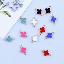 10 peças/conjunto Estilo Coreano Trevos de Liga Pingente de Óleo DIY Brincos Pulseira Encantos Feitos à Mão, Adequado Para Amigos/Família/Professores/Amantes/Homens e Mulheres/Aniversário/Reunião/Presente Perfeito/Festa