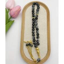 Rosario de collar de 33 piezas de cuentas de cristal, minimalista y de moda, adecuado para pareja/uso diario