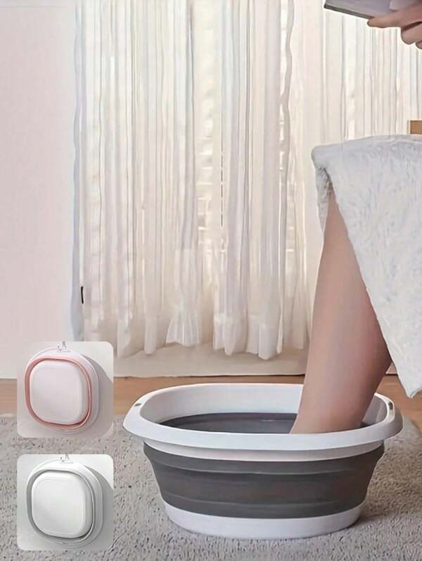 1 Set Foldable Basin, Wash Basin, Vegetable Basin, Foot Basin, Easy To Clean, Lightweight And Retractable, Suitable For Home, Dorm And Outdoor Camping Travel, Can Be Used As Camping Sink And Household Washing Basin, Bucket, Water Container, Fruit & Vegetable Basin, Cleaning Supplies - Thickened Plastic Foldable Foot Basin And Wash Basin - Back To School Essential, Halloween Gift, Christmas Gift, Folding Basin Set, Foldable, Bucket, Wash Basin.