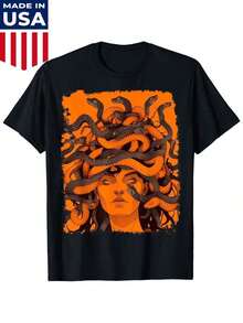 Camiseta Naranja Medusa - Negro - Ver 1