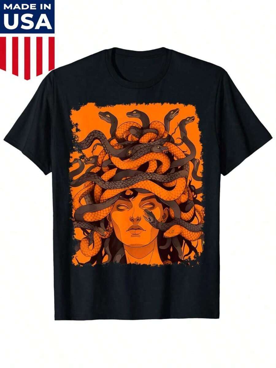Camiseta Naranja Medusa - Negro - Ver 1