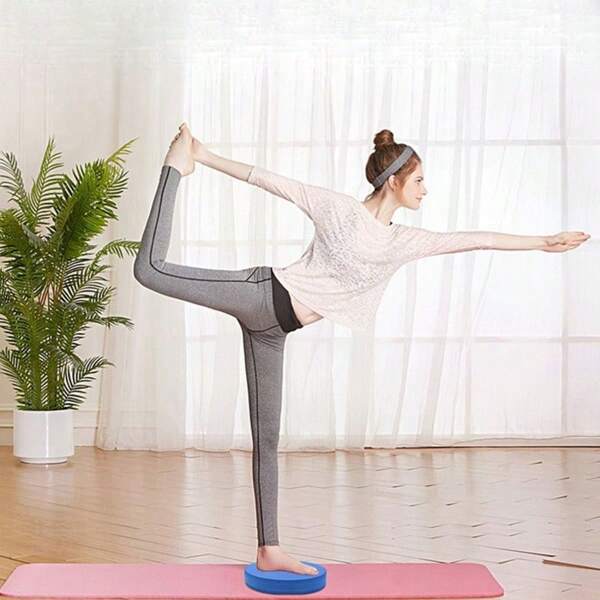 1 pièce Planche d'équilibre ovale antidérapante Massage Fitness TPE Tapis d'équilibre Yoga, équipement de yoga et de fitness d'intérieur