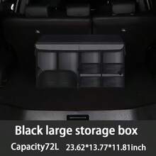 Car Trunk Organizer Box - Black Foldable Oxford Fabric Storage With Multiple Compartments & Handles, Waterproof Auto Organizer For SUV, Sedan, Truck - Keep Your Vehicle Neat For Travel, Groceries, Camping - 黑色 - 查看 7