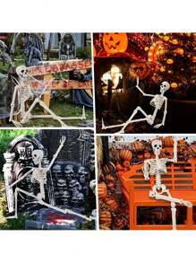 1pc 35in Halloween Skeleton Anatomy, Realistic Human Bone Decoration, Horror Party Prop, Adds Festive Atmosphere To Room, Home, Theme Party, Family Gathering, Outdoor Garden Hanging Decor (Easy To Hang)