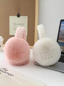 1PC Solid Color Earmuffs - Soft Plush Ear Warmer, Foldable Ear Muffs, Comfortable Coldproof Earmuffs For Winter Outdoor Winter Accessories - B - View 3