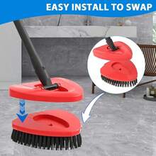 ‌2 Pack Heavy-Duty Spin Mop Replacement Heads – Premium Scrub Brush For O-Cedar EasyWring 1 Tank Mop – Extra Thick Bristles For Deep Cleaning Tile, Wood & Vinyl Floors – Universal Fit Kitchen Bathroom Pool Deck Cleaning Accessories - 灰色(Easywring 用 2 件) - 查看 4