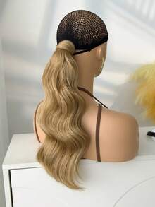 Extensión de cabello con coleta rizada marrón resistente al calor de 22 pulgadas - Dorado - Ver 9