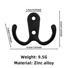 2 خطاف ثنائي للملابس/القبعات من معدن عتيق للتركيب على الحائط، خطافات حائط مزدوجة مع براغي مناسبة للحمام والمطبخ والمكتب والحمامات العامة والمراكز التجارية