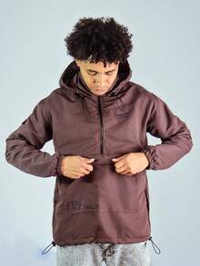 ANORAK URBAN CHAMELEON WINDCUT JACKET HOOD Autumn Spring Oversized Knot Zipper Men's - 鏽棕色 - 查看 3