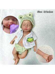 Christmas Decoration 1 Pc 13 Inches Full Body Silicone Reborn Doll Loulou Girl Or Boy Baby With Tongue Handmade Newborn Baby Doll For Children Birthday Gifts