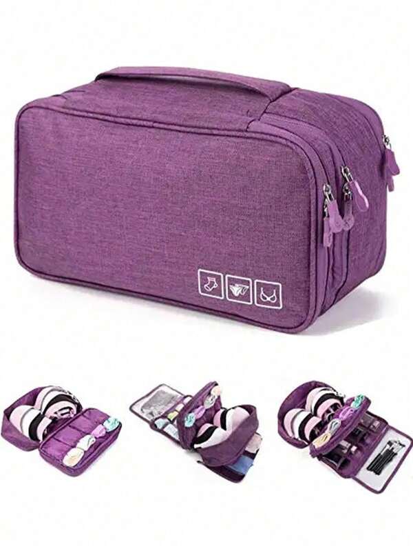 1 Stück tragbare Aufbewahrungstasche - Multifunktionaler Organizer zum Reisen, Unterwäsche-Aufbewahrungstasche für Socken, BHs, Unterhosen, Trennboxen, Make-up-Tasche, mehrstöckiger Reise-Organizer für digitales Zubehör, Powerbank, Kopfhörer, Kamera-Kabel, für Studentenzimmer, Schlafzimmer-Dekoration, Reise-Accessoires, Reiseessentials, Sommerurlaub, Rückkehr zur Schule, Reisetasche, Schulsachen, Packwürfel, Wohnheim-Grundausstattung, College