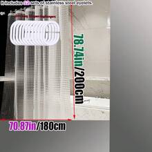 3D幻彩猫眼浴帘，通透美观，保护隐私，现代设计，适合民宿及酒店浴室装饰 - 無色 - 查看 8