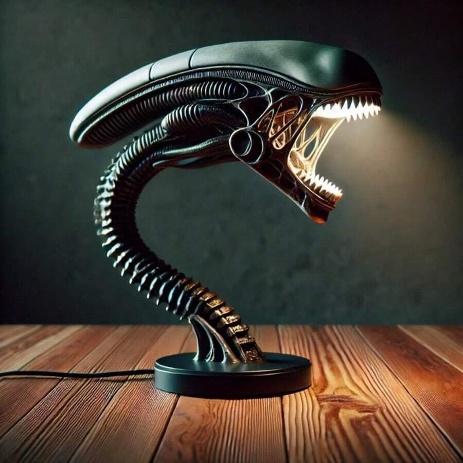 USB 外星人造型树脂雕像夜灯卧室装饰,独特外星生物人物灯饰,家居装饰 - 麻瓜奶奶 - 查看 1