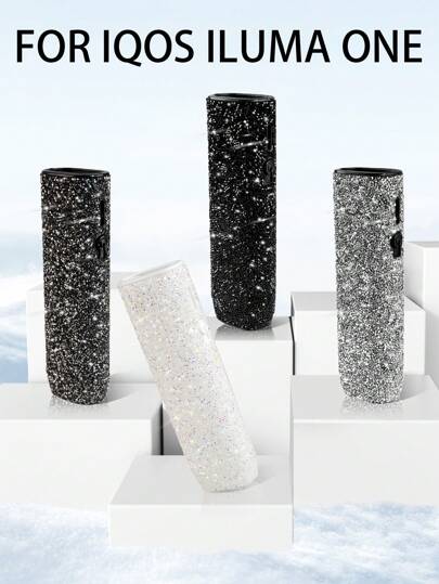 1 件套专为 IQOS ILUMA ONE 设计的保护套，软壳防摔电子烟盒保护套，镶嵌 7000-8000 颗水钻，打造奢华的兰伯特反光效果，适合作为礼物送给妈妈、女朋友、男朋友、烟盒、吸烟配件、返校用品、电子烟使用、香烟储存、电子烟吸烟、烟嘴盒、Funda Iqos、Iqos 烟盒、电子香烟、Doos 香烟