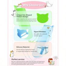 3Pcs Cover For Roku Remote With Cat Ears Design Silicone Skin Case Compatible With Hisense  Roku TV Steaming Stick Express Universal Replacement Controller. Glow In The Dark Green Blue Purple - GlowBlue&GlowGreen&GlowPurple - View 3