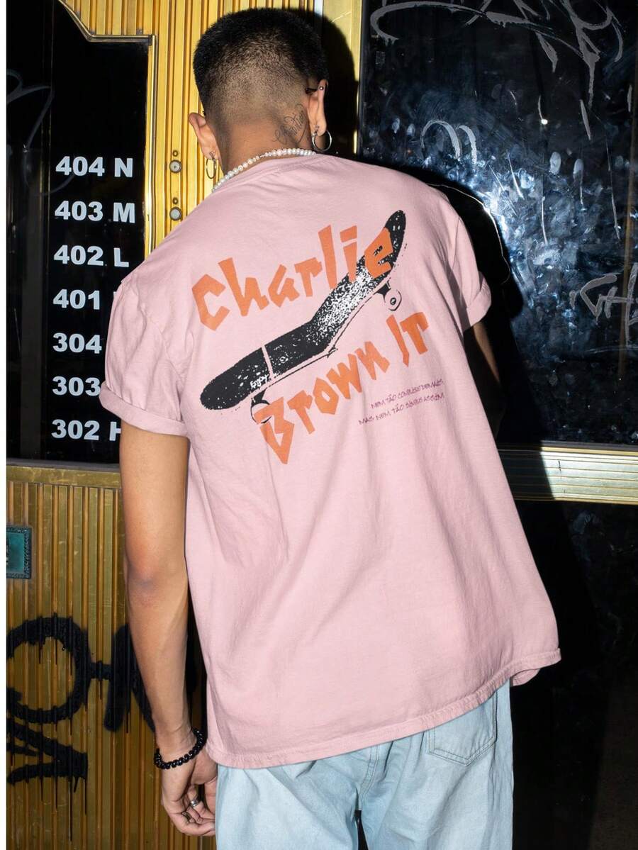 CBJR Basic T-Shirt With Crybaby Print - Baby Pink - View 1
