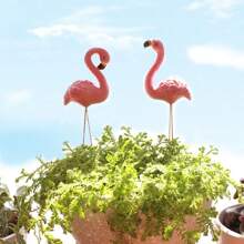 [Pink Flamingo Yard Decor] 4pcs Pink Flamingo Yard Decorations - Miniature 3D Landscape Models Suitable For Garden, Lawn, Patio, Pond And Outdoor Decor