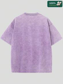 VHUTHK (230 Pure Cotton T-Shirt)  HS   Print, Suitable For Men's Casual, Comfortable, And Fashionable T-Shirt, Street Style Cotton - 紫羅蘭色 - 查看 2
