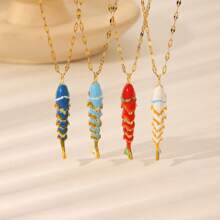 1 Peça Colar Tipo Pingente de Peixe Koi Dourado Estilo Europeu e Americano Popular, Colar de Peixe Koi da Sorte na Moda para Mulheres