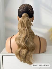 Extensión de cabello con coleta rizada marrón resistente al calor de 22 pulgadas - Dorado - Ver 3