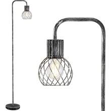 Local Delivery Industrial Floor Lamp, Antique Silver Standing Lamp Modern With 6W LED Bulb, Foot Switch, Metal Tall Lamps For Living Room, Bedroom Vintage Minimalist Farmhouse Design – Vintage Lighting, Modern Floor Lamp, Farmhouse Decor - Antique Silver Industrial Floor Lamp - View 1