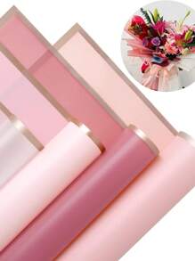 Papier d'emballage pour fleurs, matériel d'emballage de bouquet de fleurs fraîches pour artisanat de fleuriste, papier d'emballage étanche pour boîte-cadeau florale, fournitures de fleuriste, papier d'emballage pour bouquet de fleurs avec bordure dorée, style coréen pour emballage cadeau DIY, décoration florale, 23 x 23 pouces, papier d'emballage, papier de soie, fournitures de bouquet de fleurs