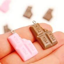 10/30/50/100Pcs Random Mixing Multiple Styles Chocolate Resin Earring Charms Diy Keychain Bracelets Pendant For Jewelry Making - Food - View 7
