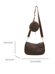 Bolso tipo hobo con estampado geométrico, ligero y de vestir casual con cremallera y monedero para adolescentes, mujeres, estudiantes universitarias, principiantes y trabajadores de oficina. Perfecto para la oficina, la universidad, el trabajo, los traslados, el exterior, los viajes y las salidas. Bolso de mujer con una pequeña bolsa para monedas