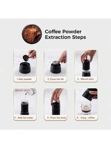 CAFELFFE Classic Portable Espresso Maker, 3 In1 Travel Coffee Maker,Compatible Capsules And Ground Coffee,Manual Espresso Machine,Hand Press Coffee Maker For Kitchen Travel,Camping,Hiking