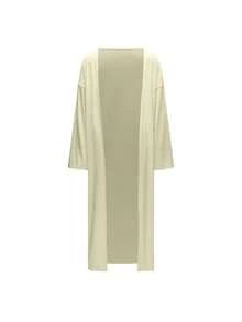 灰色罗纹针织长款开衫，宽松休闲版型，长袖，可机洗，明星和网红挚爱的必备换季单品，适合商务、休闲和情人节派对 | 适合工作日、周末和假日活动 | 2026春夏款