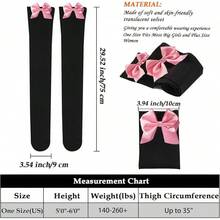 Women Plus Size Bow Thigh Highs Stockings Opaque Over The Knee Socks For Valentine's Day Dress Daily Favors - Trắng & Đen & Đỏ - Xem 3