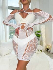 性感内衣女式性感闪亮水钻渔网内衣套装泰迪情趣网眼狂欢装内衣