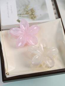 4 件/套 8 厘米/3.15 英寸 Y2K 女士亚克力锥形小花发夹，优雅精致，后脑勺半扎发盘，甜美时尚配饰，抓夹，可爱清新简约，适合日常佩戴，夏季海滩发饰，花朵发夹，时尚发爪夹，秋季配饰 - 彩色 - 查看 5