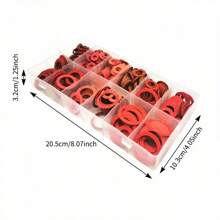 600 Peças Kit de Assortimento de Arruelas Planas de Aço Vermelho Portáteis - Arruelas de Isolamento sem Rosca para Parafusos de M10 a M32, Gaxetas Redondas Leves e Duráveis para Tomadas de Energia, Interruptores - Tamanhos Variados, com Caixa de Armazenamento