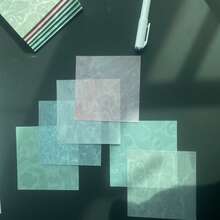 6入透明波紋紋理PET材質便利貼，6種不同顏色，自黏式，適用於辦公室、開學季、居家，書寫文具用品 - 彩色 - 查看 6