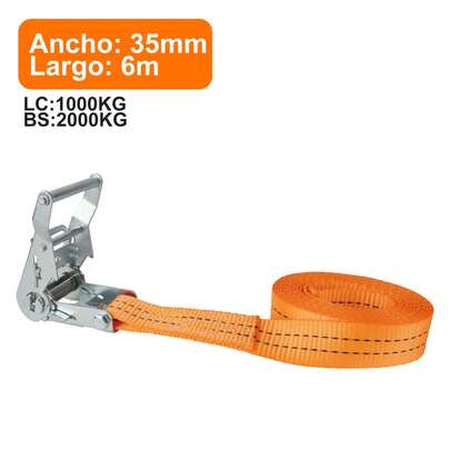 Cinta de Amarre Resistente para Carga,Correa para asegurar objetos / mercancías, Correa de Amarre de Poliéster Reforzada, Alta Resistencia y Protección - Naranja