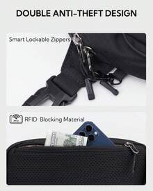 Riñonera Waterfly: Bolsas de cintura con cinturón ajustable, bolsa cruzada de pecho con bloqueo RFID antirrobo para mujeres y hombres, viajes, correr, caminar, senderismo, uso diario, negra - Gris claro verde - Ver 11