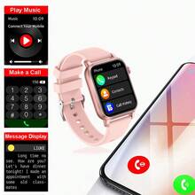1pc Waterproof Unisex Smart Watch With LED Flashlight, Phone Call Function, Message Reminder, Multiple Sports Modes, Music Playback, Suitable For Men And Women Outdoor Running, Cycling, Etc.