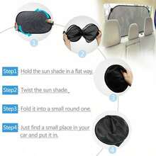 汽车后遮阳帘，车辆防护罩，汽车后窗遮阳网，屏幕隔热防紫外线 - 黑色 - 查看 7